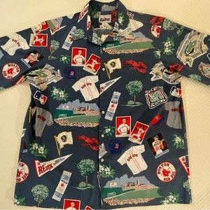 A Circa 2000 Reyn Spooner NWOT Red Sox Hawaiian Shirt.